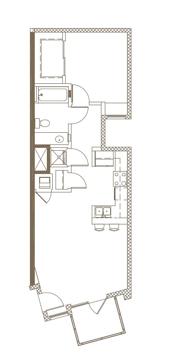 1x1 L 1907-303 floor plan