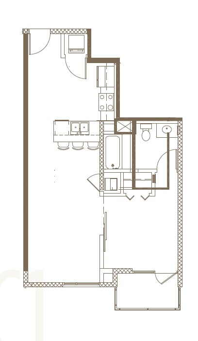 1x1 M 1907-404 floor plan