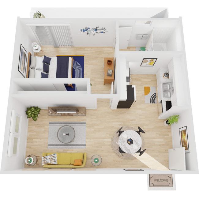 1x1 ~ Senior 62+ 3775 Herman Ave #9 floor plan