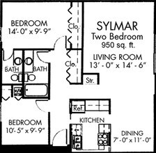 Sylmar 2bd floor plan