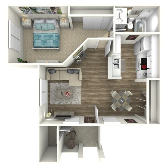 1 Bedroom 383-08 floor plan