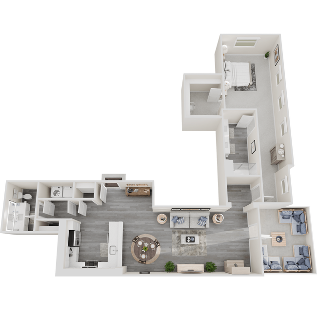 1 Bedroom, 2 Bathrooms 301 floor plan