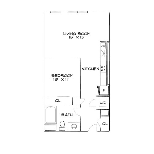 Design 1A 1-204 floor plan