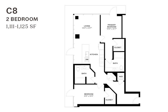 Two Bedroom C8 600 floor plan