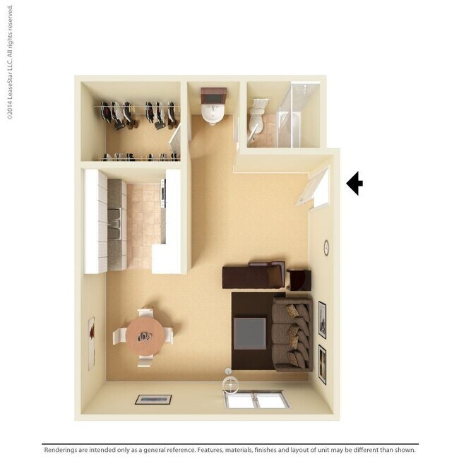 Medium Studio 107 floor plan