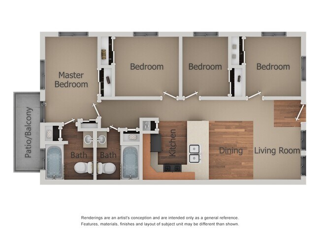 4 Bedroom 2 Bath 270C floor plan