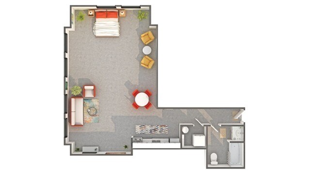 City Studio 1-204 floor plan