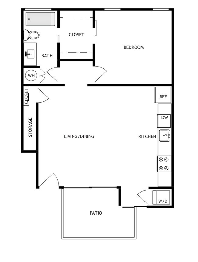 1 Bedroom B floor plan