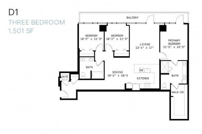 Three Bedroom D1 2904 floor plan
