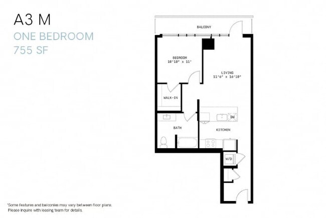 One Bedroom A3m 1006 floor plan
