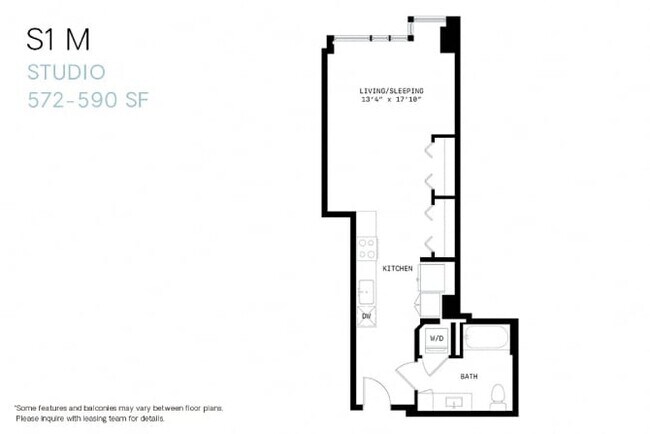 Studio S1m 1012 floor plan