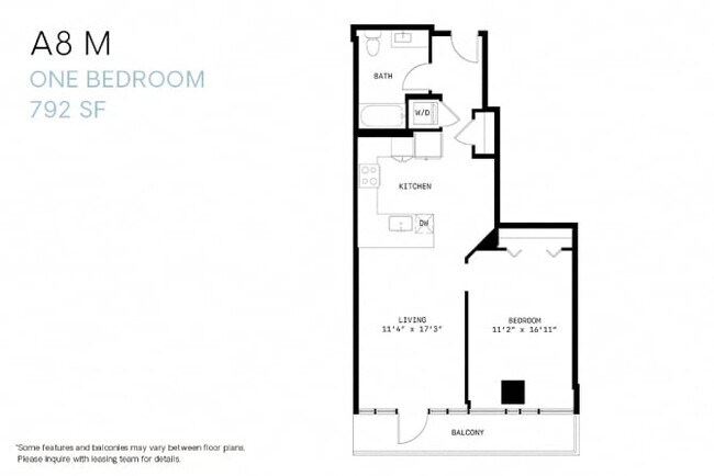 One Bedroom A8m 1307 floor plan