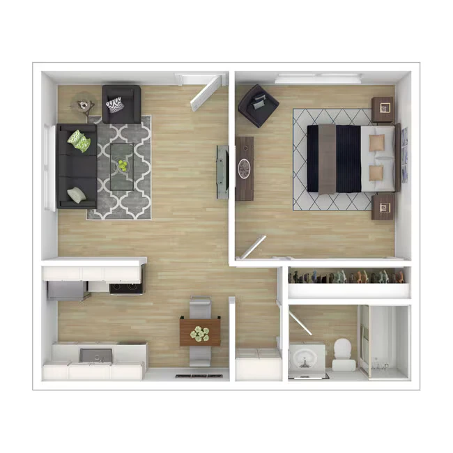 One Bedroom 1917-08 floor plan