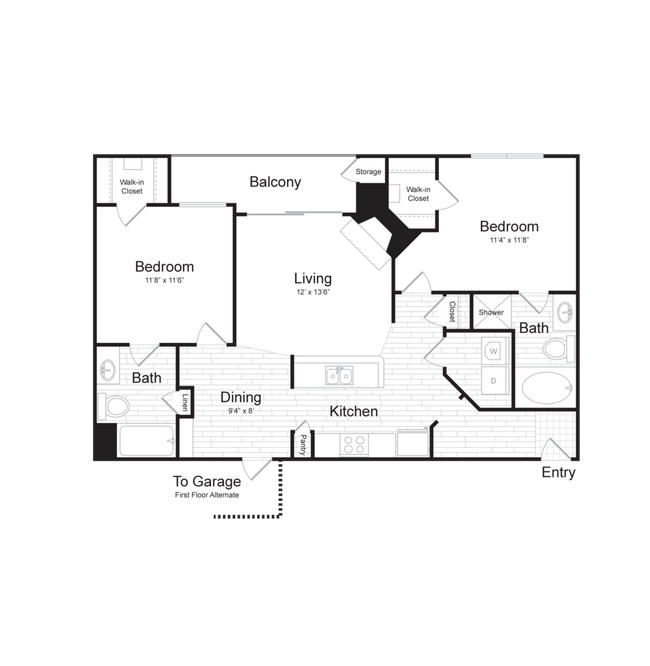 Renovated B2 1336 floor plan