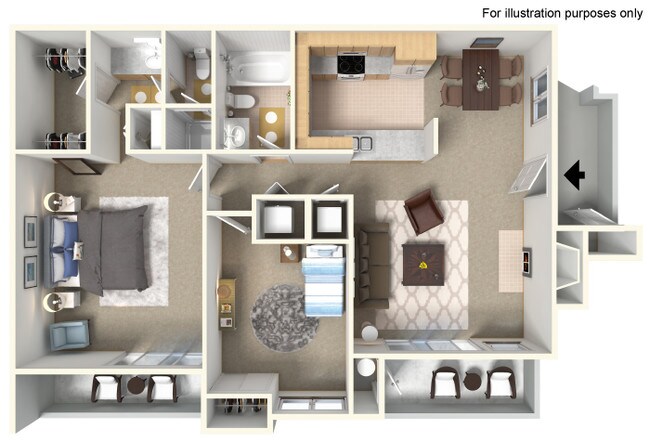 Two Bedroom Two Bathroom floor plan