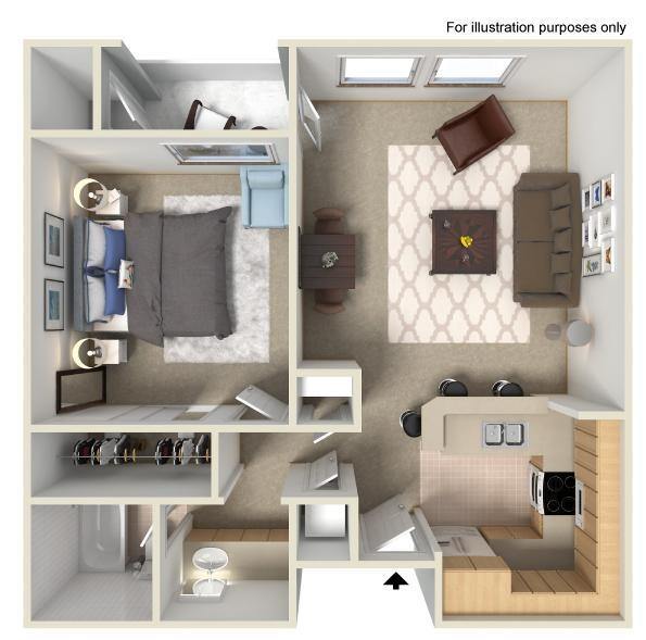 1 BR 1 BA Large Reno 1234 floor plan