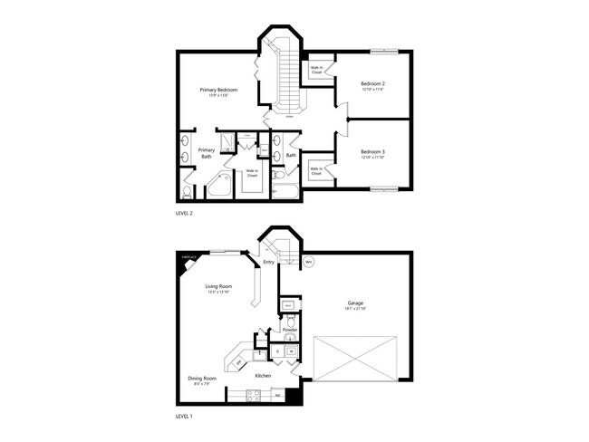 3 Bed 2.5- 1730 sq ft Townhome 015 floor plan