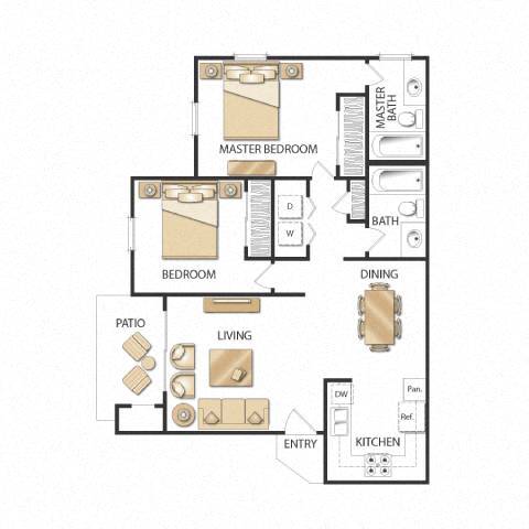 Plan B Two Bedrooms Renovated 0912 floor plan