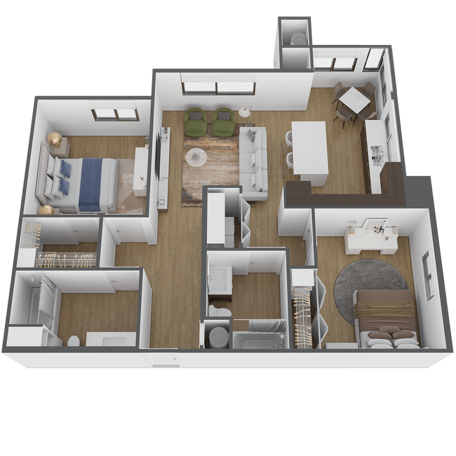 2x2 A 1307 floor plan
