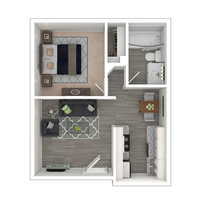 1 Bed / 1 Bath 26 floor plan