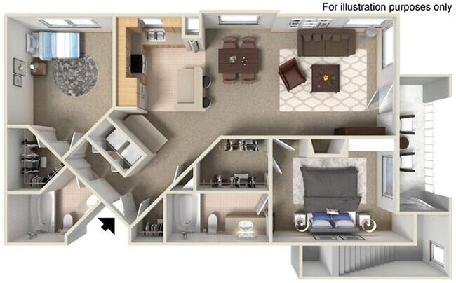 F Americana 1045 to 1102 SF RENOVATED 18301 floor plan