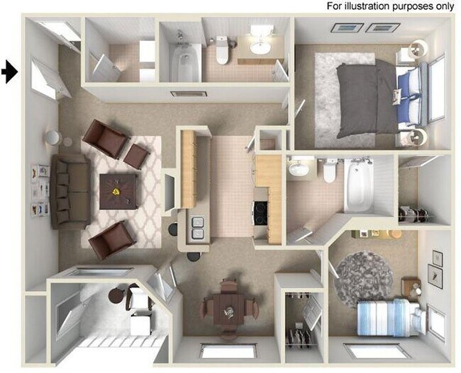 E Pacifica 974 to 987 SF RENOVATED 21306 floor plan