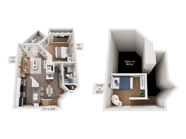 1 Bed, 1 Bath CL K34 floor plan