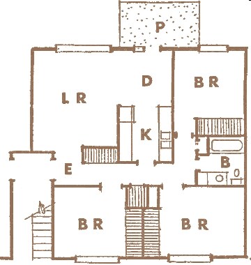 3 BR, 1.5 BA 30-A floor plan