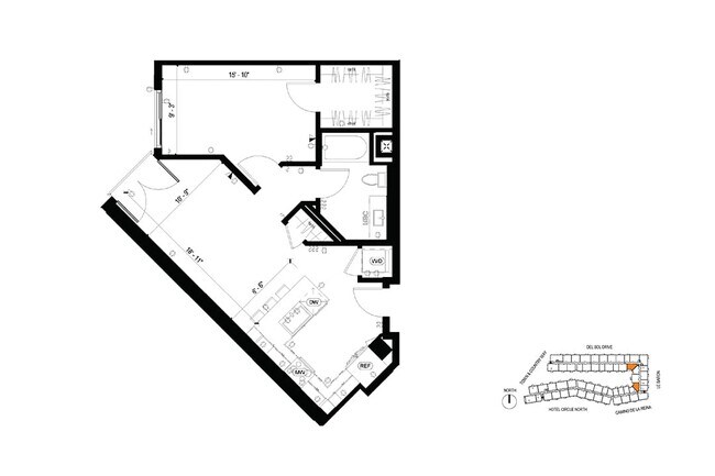A1 1 Bedroom 428 floor plan