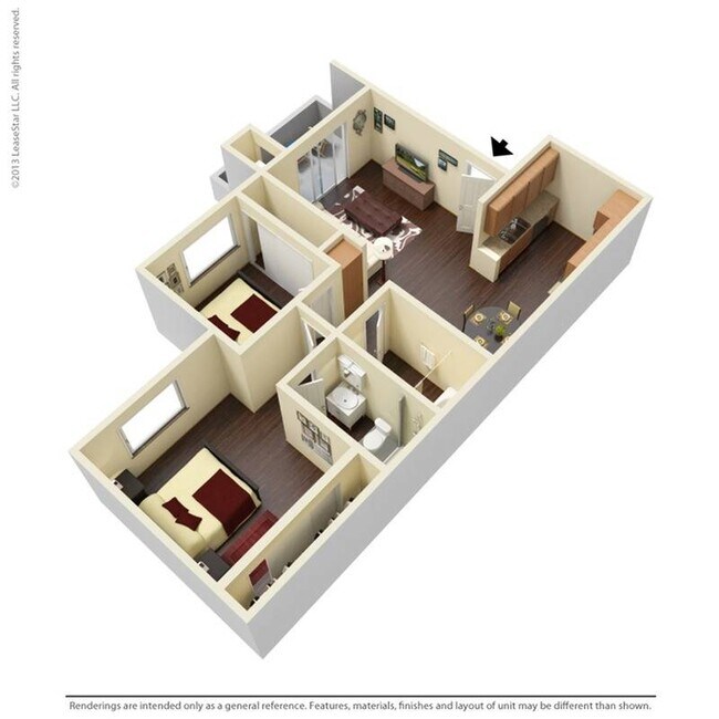 2x2B O-725-277O floor plan