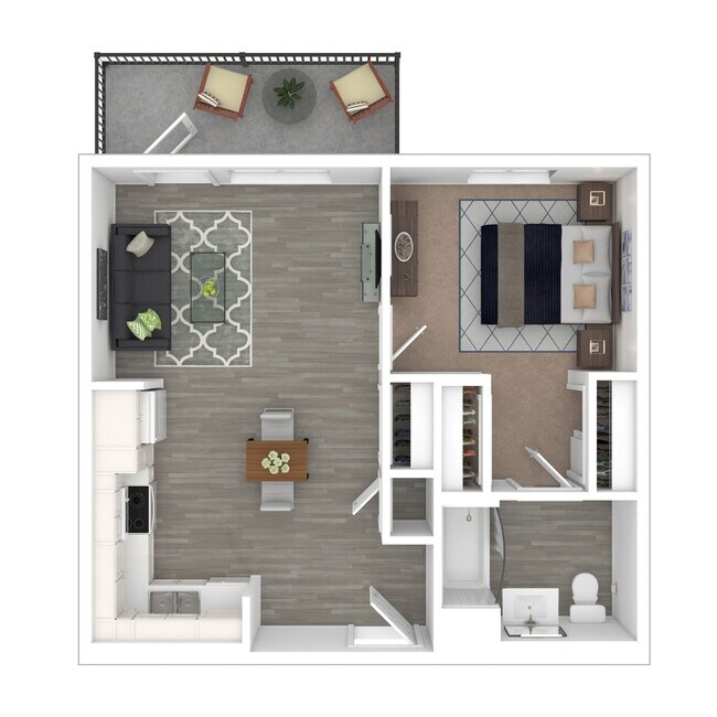 One Bedroom - Income Restricted 434 floor plan