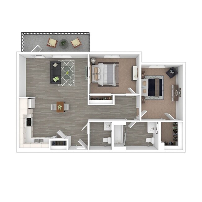 Two Bedroom - Income Restricted 222 floor plan