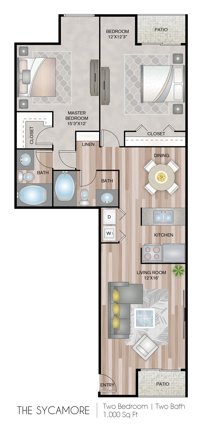 The Sycamore with Washer & Dryer 01-205Q floor plan