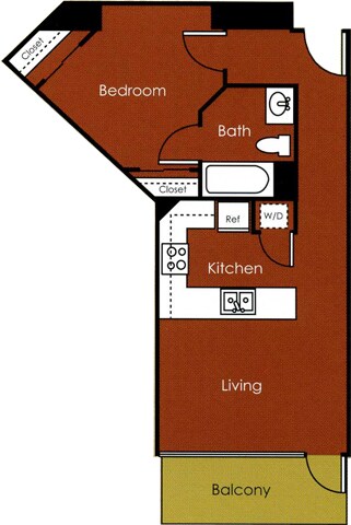 1 Bedroom floor plan