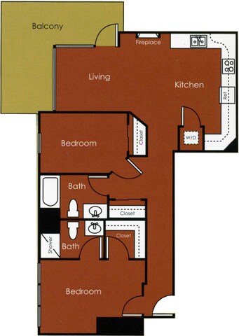 2 Bedroom floor plan