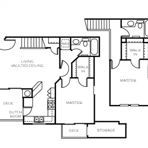 2 Bedroom, 2 Bathroom Townhome A 2760 floor plan