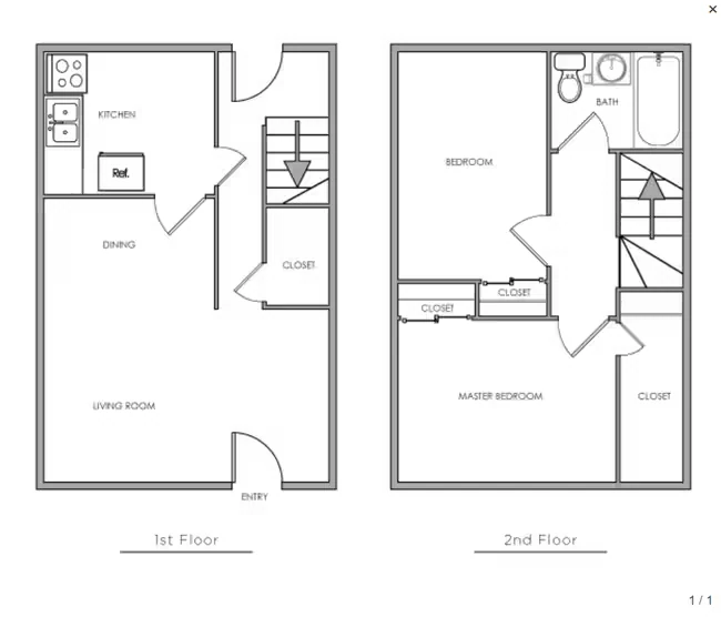 2x1 Townhome 11-6971F floor plan
