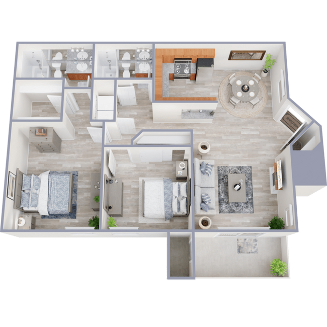 2 Bed 2 Bath C 319-04 floor plan