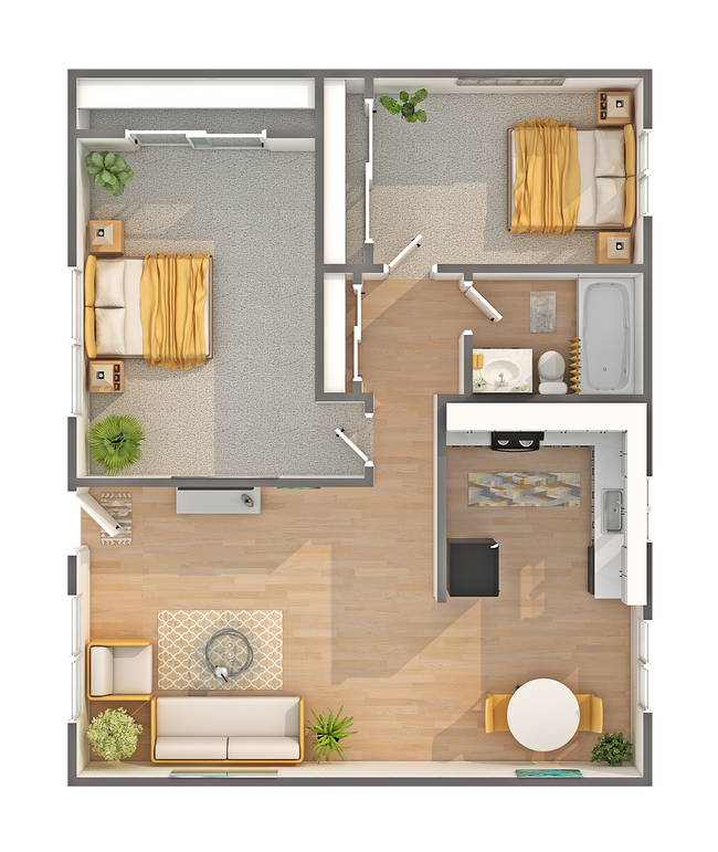 Courtyard 54-2I floor plan
