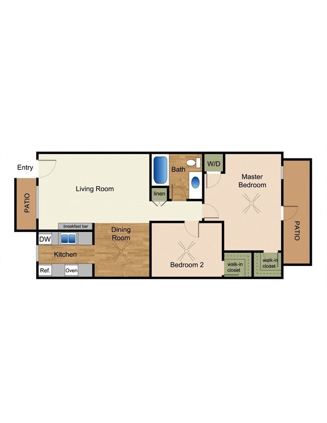 2x1 3B floor plan