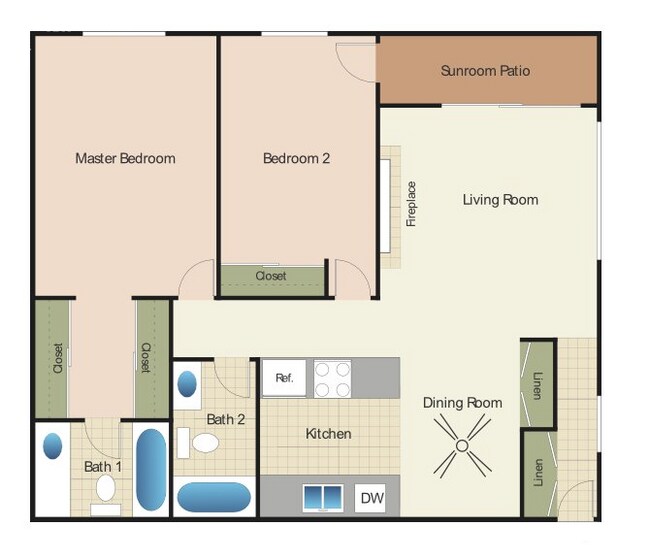 2x2 104 floor plan