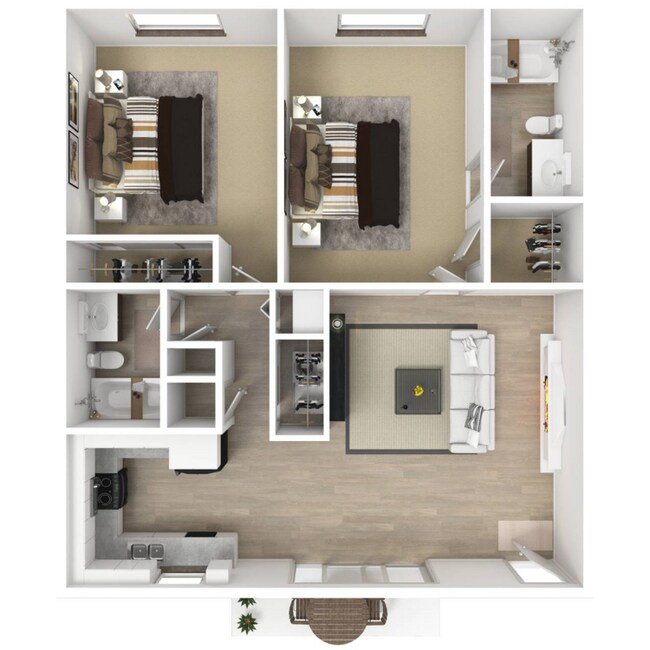 2 Bed 2 Bath B 2611-A floor plan