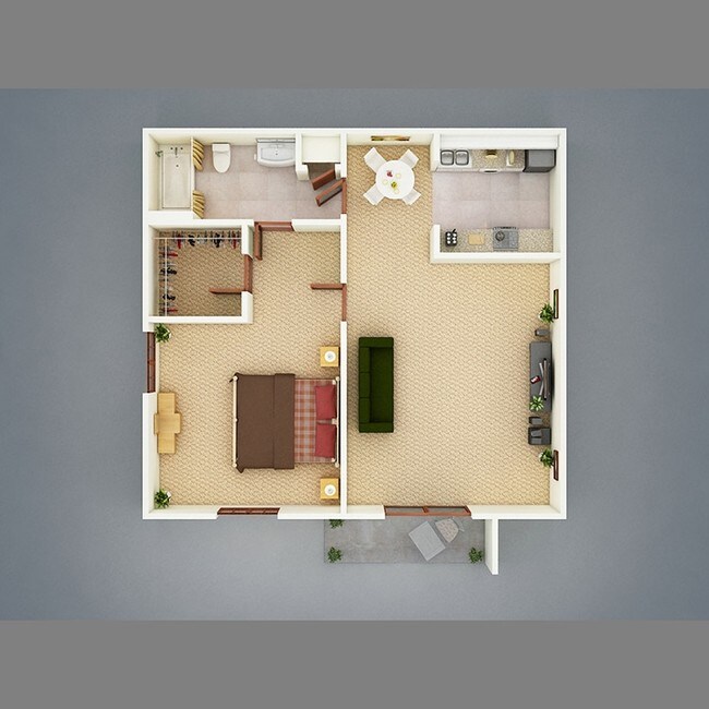 Plan A | 1x1 S074 floor plan