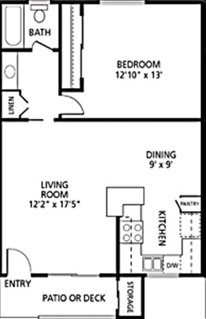 1x1 A 52 floor plan