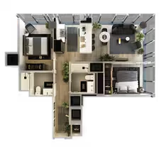 2 Bed-2 Bath-T-9a 2909 floor plan