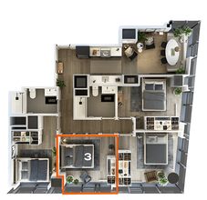 Co-Living LT-09 Bedroom 3 0509-3 floor plan