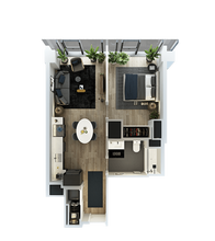 1 Bed-1 Bath-T-7 3407 floor plan