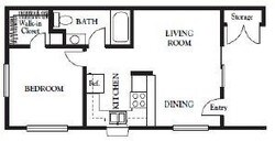 One Bedroom floor plan