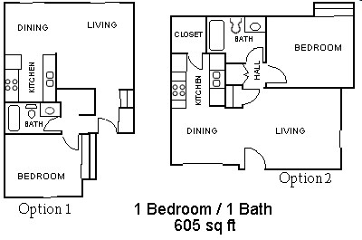 One Bedroom floor plan