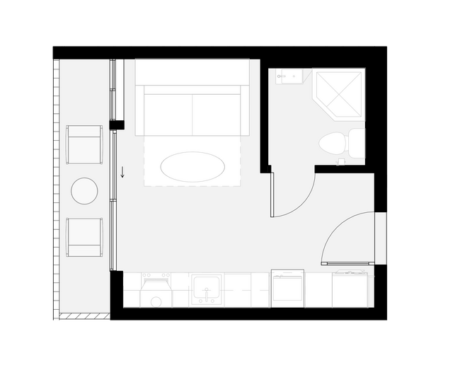 Studio - 201 floor plan